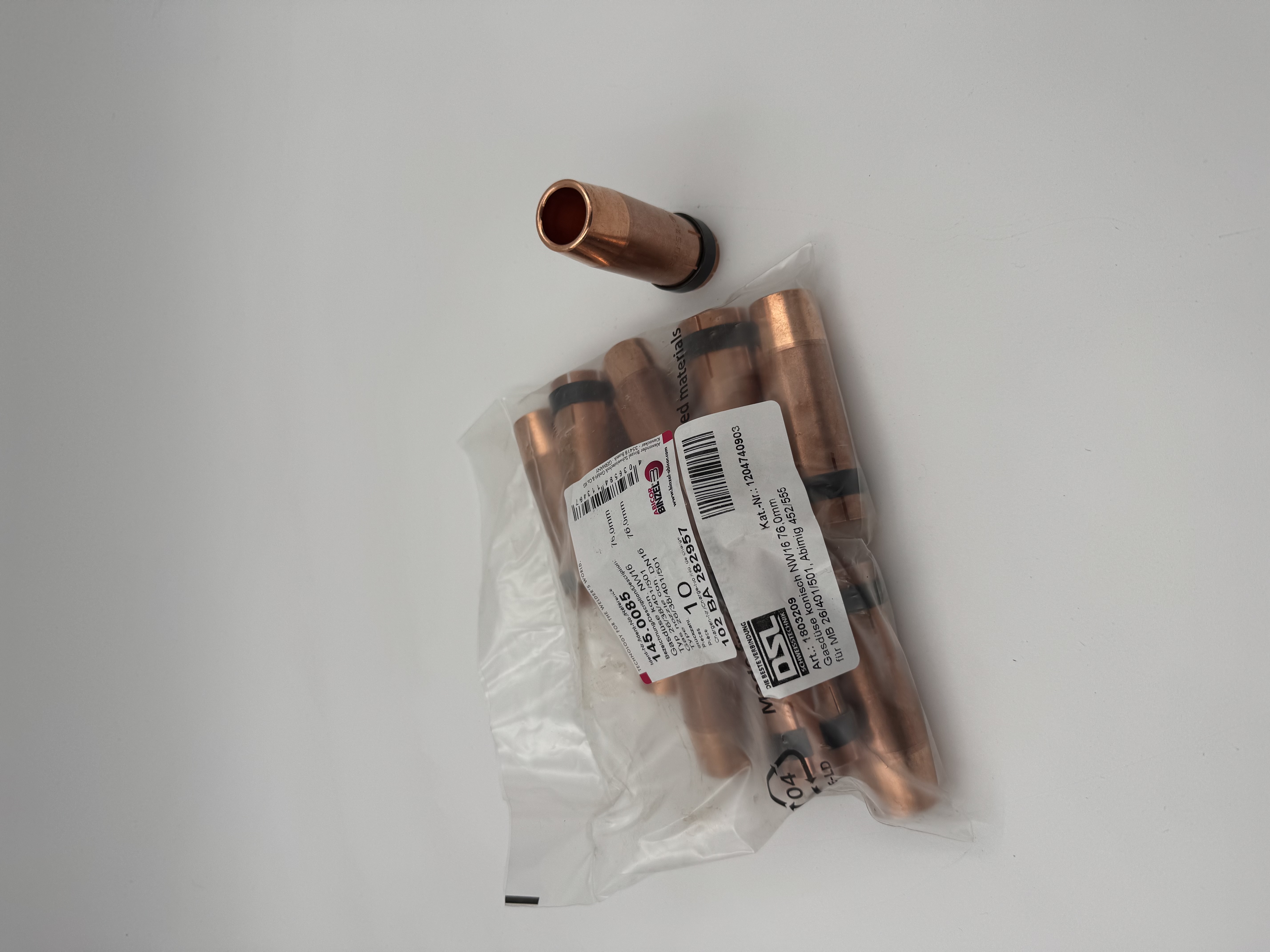 Gasdüse konisch NW16 76,0mm für MB 26/401/501, Abimig 452/555