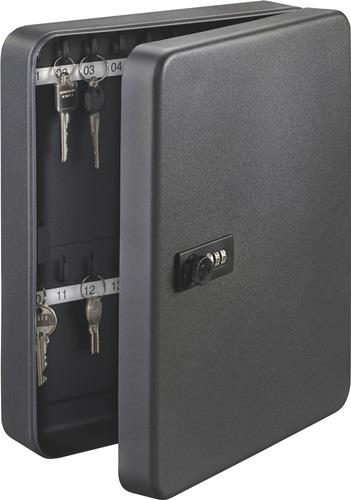 Schlüsselbox KC H300xB240xT60mm schwarz Stahlbl.Anz.Hak.36 St.