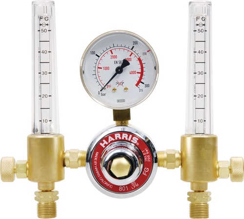 Flaschendruckminderer Modell 821, Doppelflowmeter