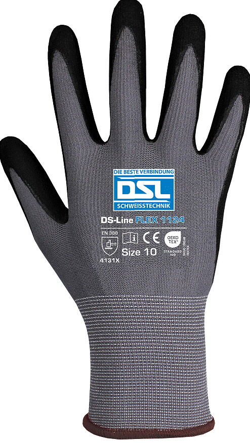 Montagehandschuh DS-Line Flex 1124, aus 15G Nylon, Nitrilschaum, OEKO-TEX