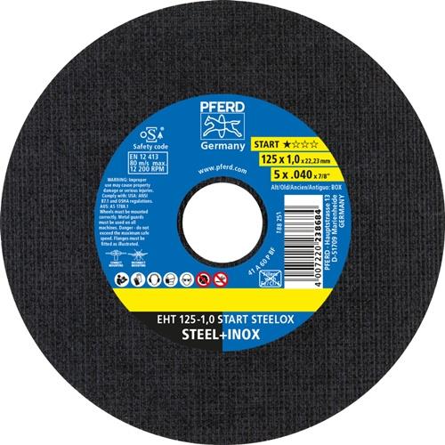 Trennscheibe STEELOX BOX D125x1mm ger.INOX Bohr.22,23mm Box á 25 St.PFERD