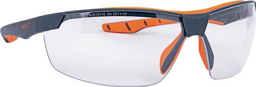Schutzbrille Flexor Plus EN 166 Fassung:dunkelgrau-orange Scheibe:klar PC INFIEL