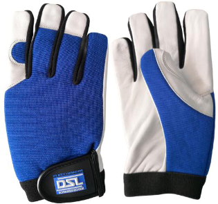 Montage-Handschuh DS-Line Grip 124, aus Nappaleder mit Klettverschluss, blau/weiß