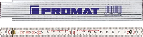 Gliedermaßstab L.2m mm/cm EG III Buche weiß PROMAT