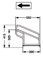 Fahrradbügelparker 1-s.90Grad verz.Anz.Radstände 3 z.Schr.zerlegt