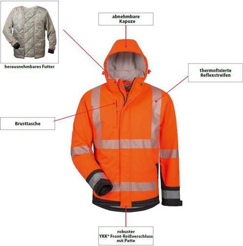 Winter-Warnschutz-Softshelljacke Lukas