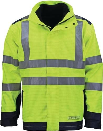 Wetter-, Flamm- und Warnschutzjacke